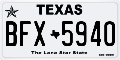 TX license plate BFX5940