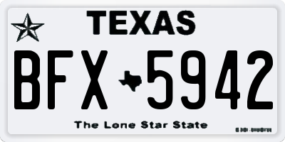 TX license plate BFX5942