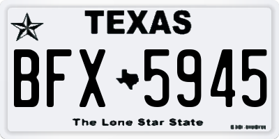 TX license plate BFX5945