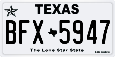 TX license plate BFX5947
