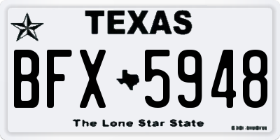 TX license plate BFX5948