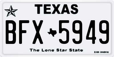 TX license plate BFX5949