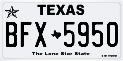 TX license plate BFX5950