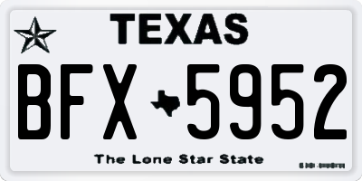 TX license plate BFX5952