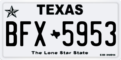 TX license plate BFX5953