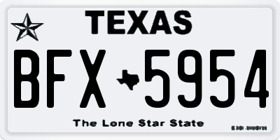 TX license plate BFX5954