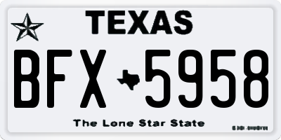 TX license plate BFX5958