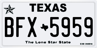 TX license plate BFX5959