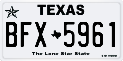 TX license plate BFX5961