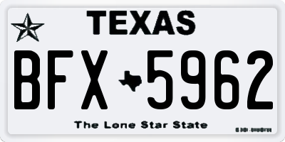 TX license plate BFX5962