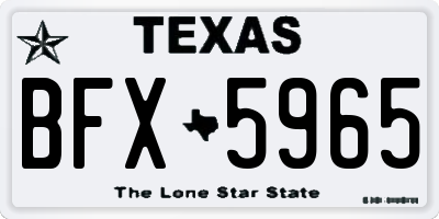 TX license plate BFX5965