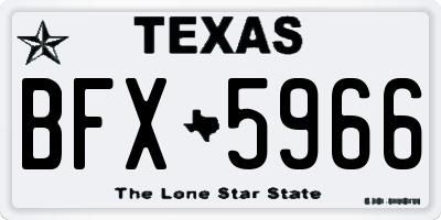 TX license plate BFX5966