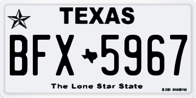 TX license plate BFX5967
