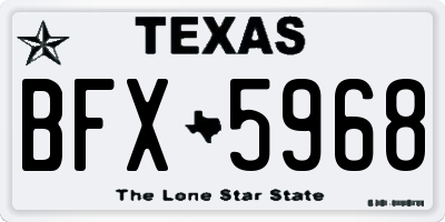 TX license plate BFX5968