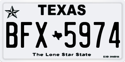 TX license plate BFX5974