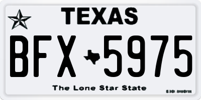 TX license plate BFX5975