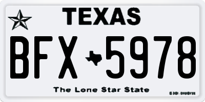 TX license plate BFX5978