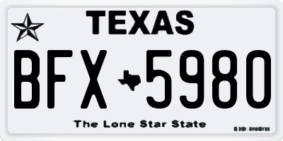 TX license plate BFX5980