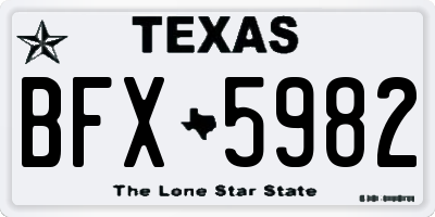 TX license plate BFX5982