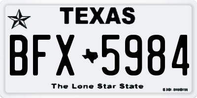 TX license plate BFX5984