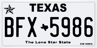 TX license plate BFX5986