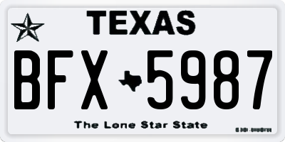 TX license plate BFX5987