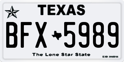 TX license plate BFX5989