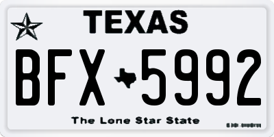 TX license plate BFX5992