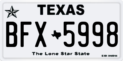 TX license plate BFX5998