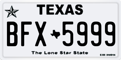 TX license plate BFX5999