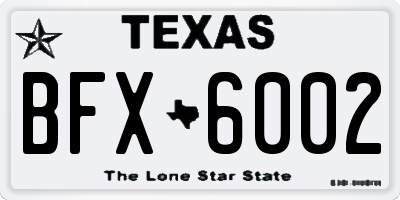 TX license plate BFX6002