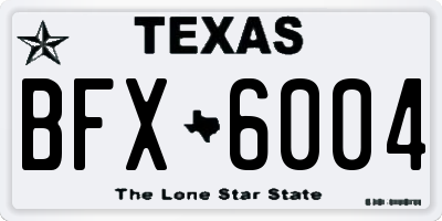 TX license plate BFX6004