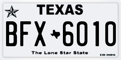 TX license plate BFX6010