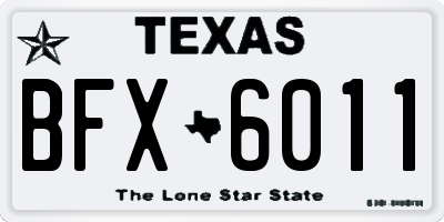 TX license plate BFX6011