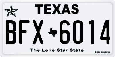 TX license plate BFX6014