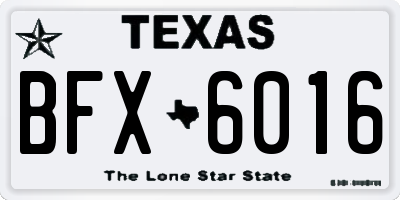 TX license plate BFX6016