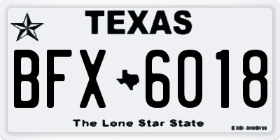 TX license plate BFX6018