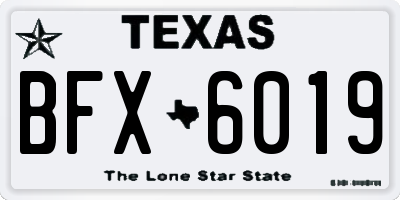 TX license plate BFX6019