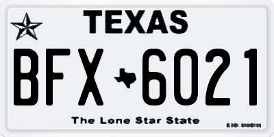 TX license plate BFX6021