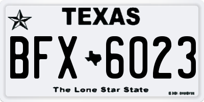 TX license plate BFX6023