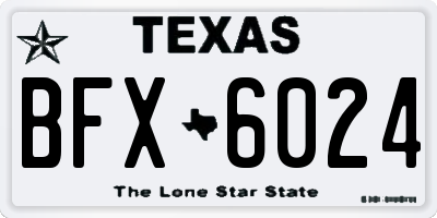 TX license plate BFX6024