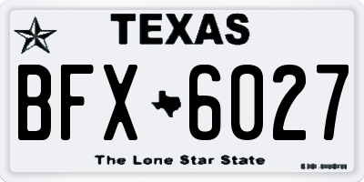 TX license plate BFX6027