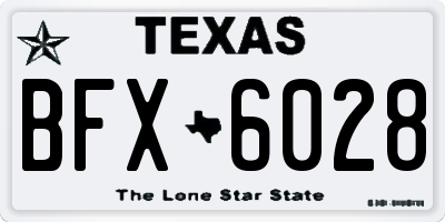 TX license plate BFX6028