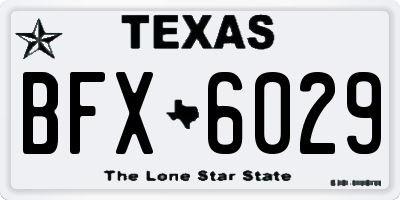 TX license plate BFX6029