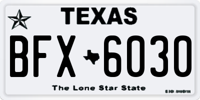 TX license plate BFX6030