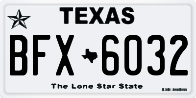 TX license plate BFX6032