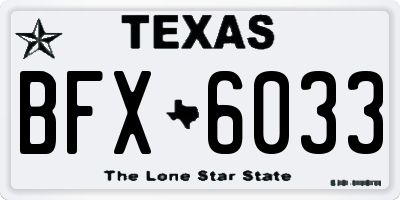 TX license plate BFX6033