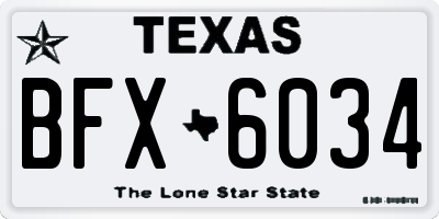 TX license plate BFX6034