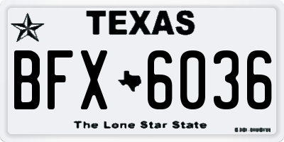 TX license plate BFX6036