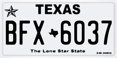 TX license plate BFX6037